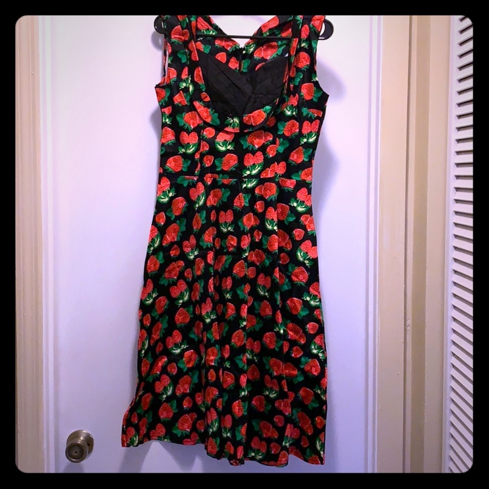 Rockabilly Pinup Strawberry Print Dress Large